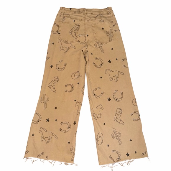 Easel Western Print Wide Leg Pants Size Small - Picture 3 of 7
